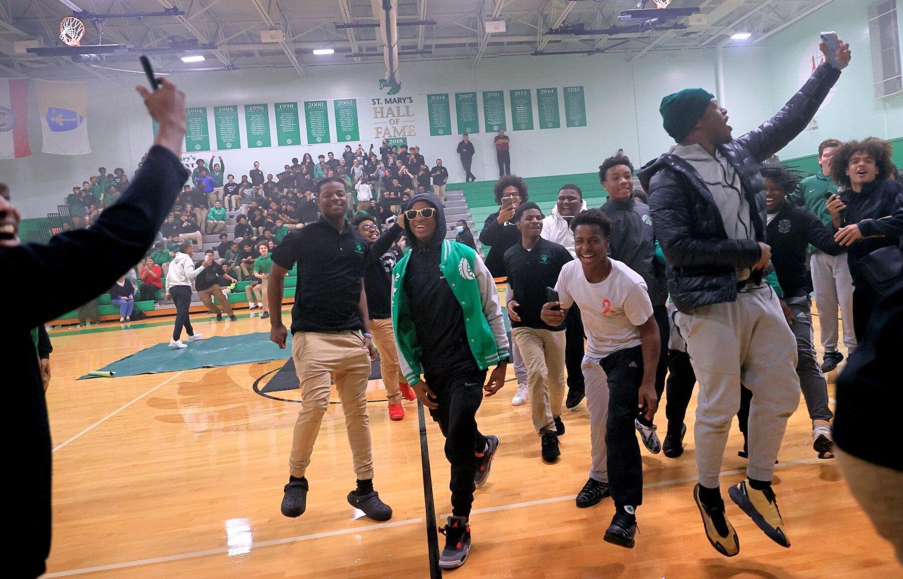 St. Mary's High School pep rally send off for football team